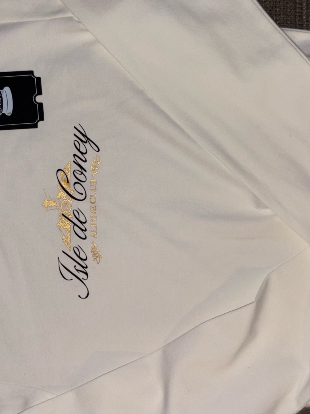 Isle de Caney White Shirt with Gold Script